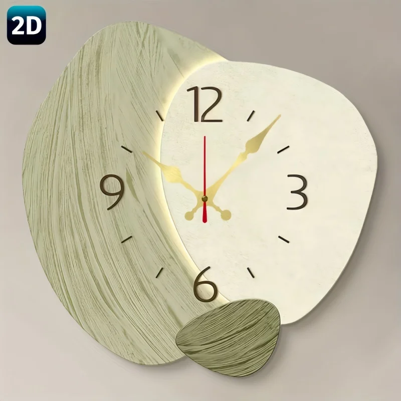 Lighting Home Decor Wall Clocks - 2D Platte, houten stille wandklok -