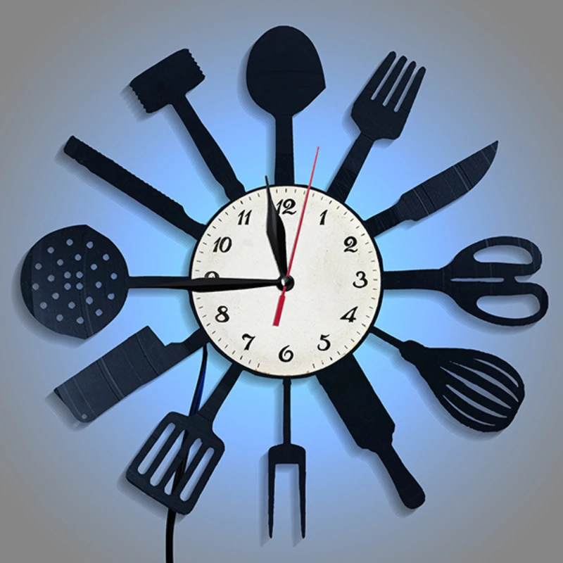 Lighting Home Decor Wall Clocks - Keuken Decoratief Servies Vinyl Record Wandklok