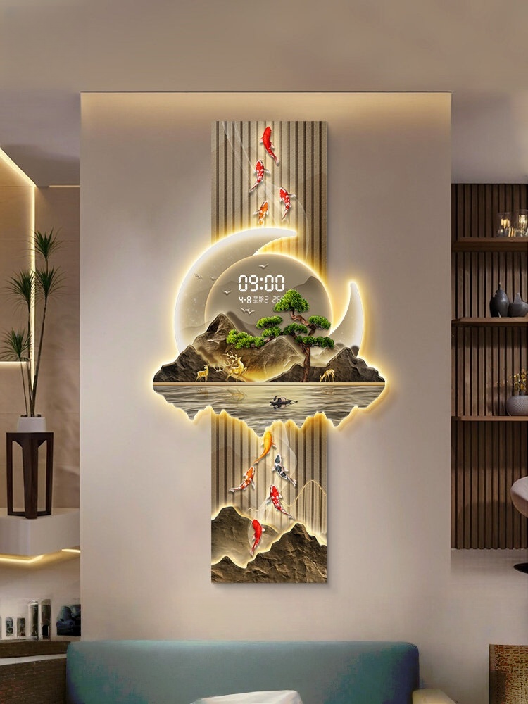 Lighting Home Decor Wall Clocks - Design Luxe wandklokken Woonkamer Led-wandhorloge Stil