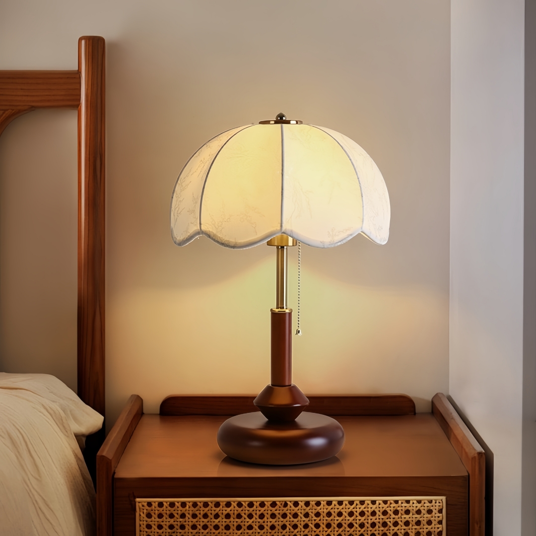 Lighting Table Decor - Vintage geschulpte koepeltafellamp voor slaapkamer, nachtkastje,