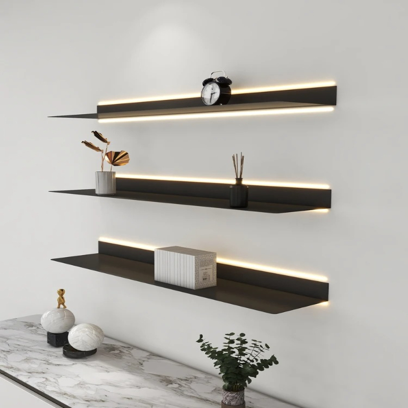 Lighting Metal Wall Decor - ‌ LED-verlichte metalen plank Wandgemonteerd zwevend