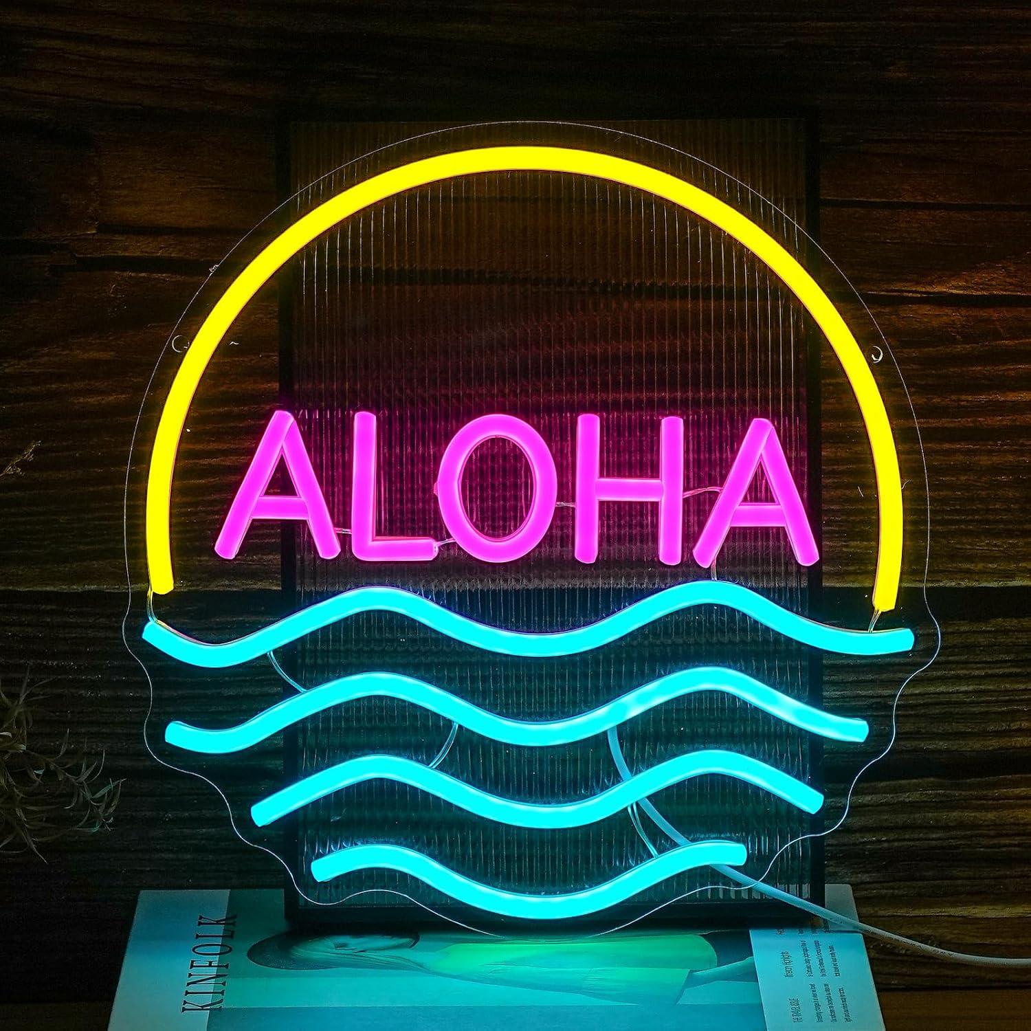 Lighting Decor Rentals - Aloha Sunset Wave neonbord USB dimbare