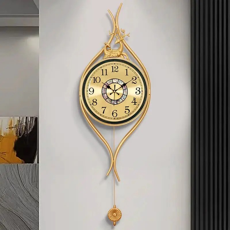 Lighting Home Decor Wall Clocks - Europese stijl messing wandklok, high-end kunst,