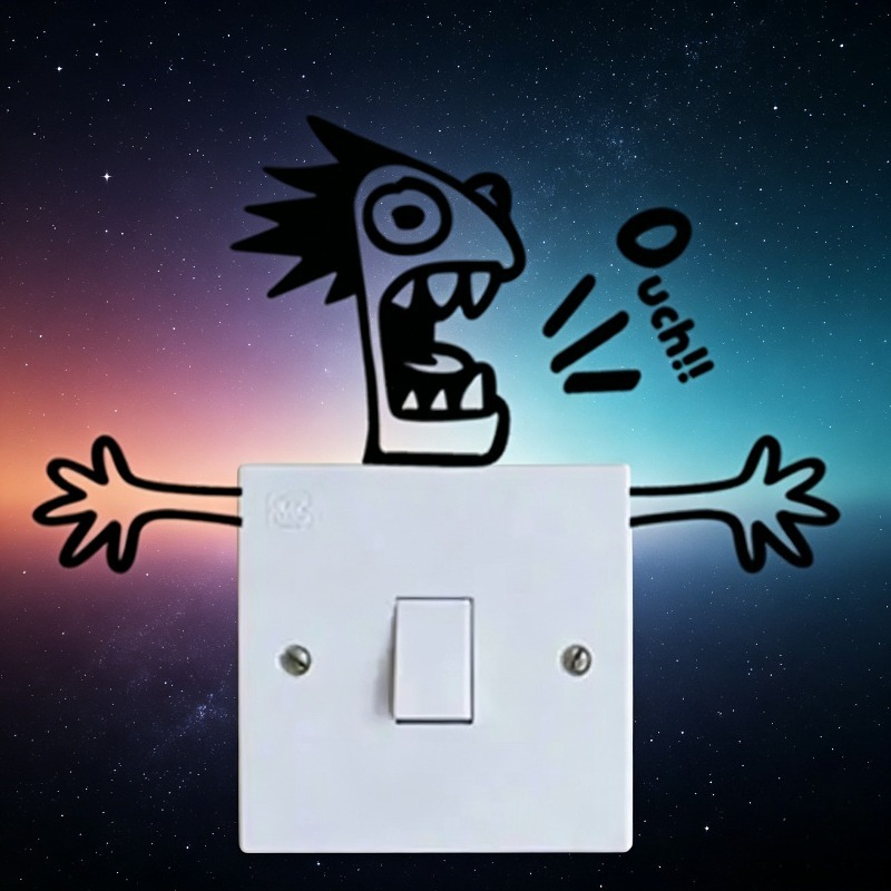 Lighting Metal Wall Decor - Grappige Shock Monster Metal Switch Decor