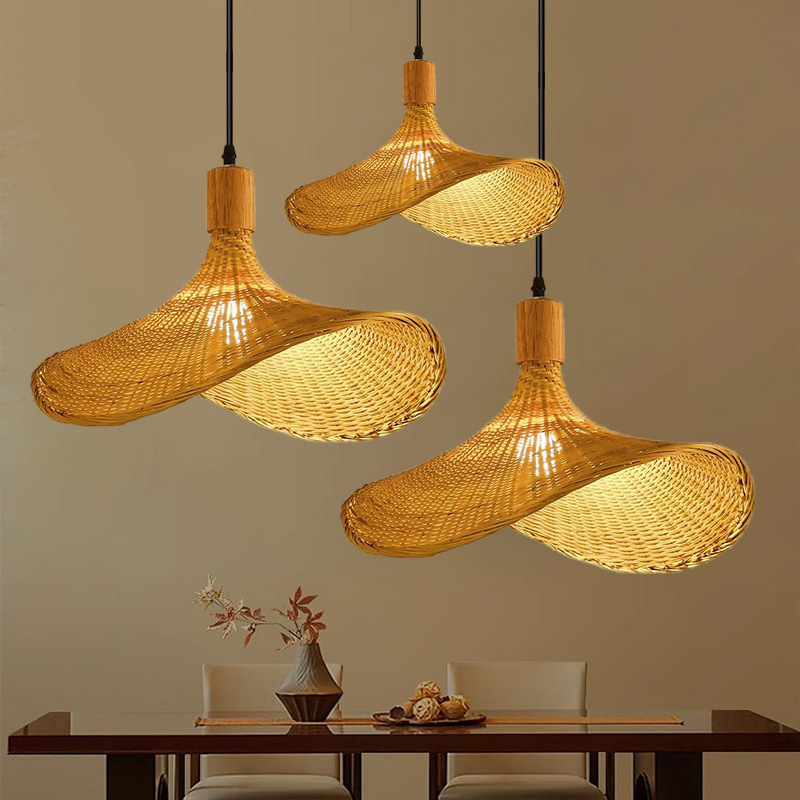 Lighting Decor Rentals - Nieuwe Chinese Zen Bamboe Geweven Hanglamp