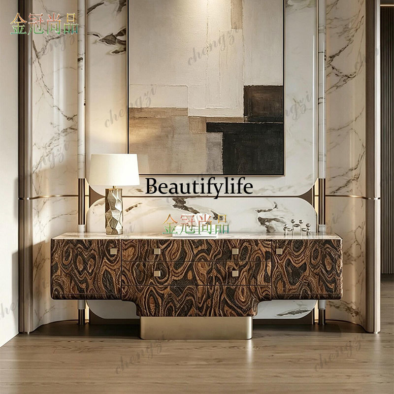 Decor Lighting & Decor Fires - Lichte luxe entreekast, marmeren wandkast voor