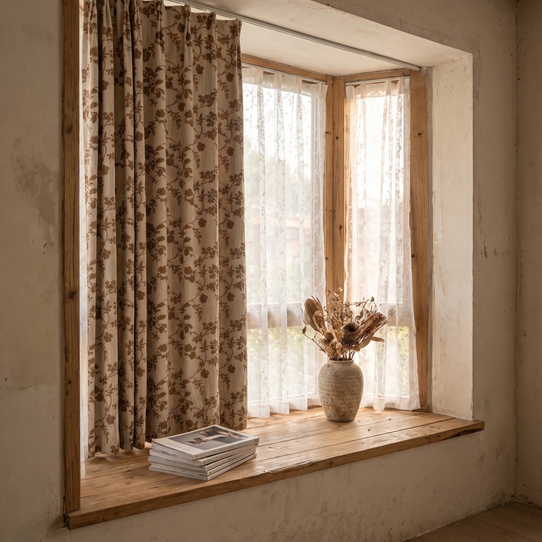 Lighting Decor Rentals - Oud geld beige bruin botanisch patroon