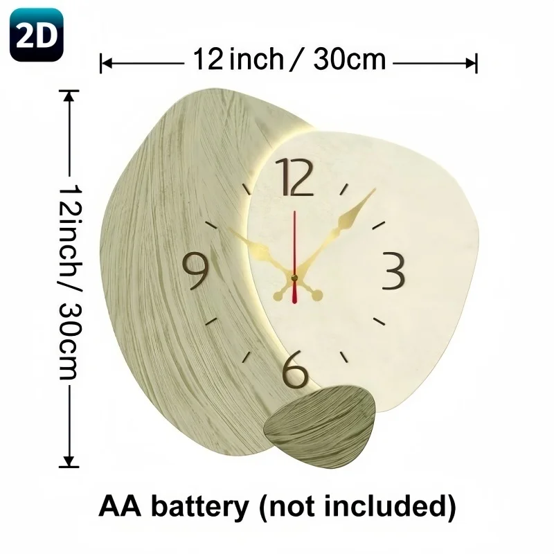 2D Platte, houten stille wandk - Lighting Home Decor Wall Clocks recensie en prijs