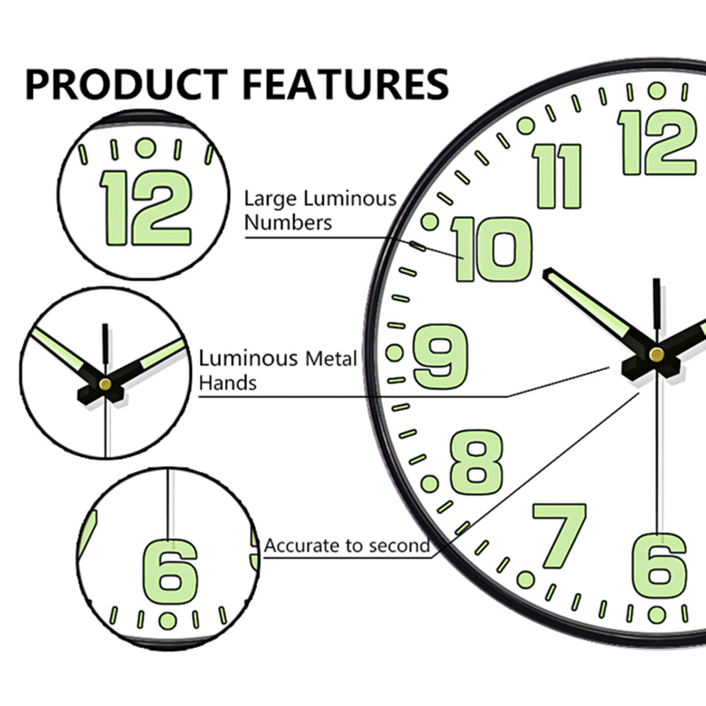 Lichtgevende wandklok licht in - Lighting Home Decor Wall Clocks recensie en prijs