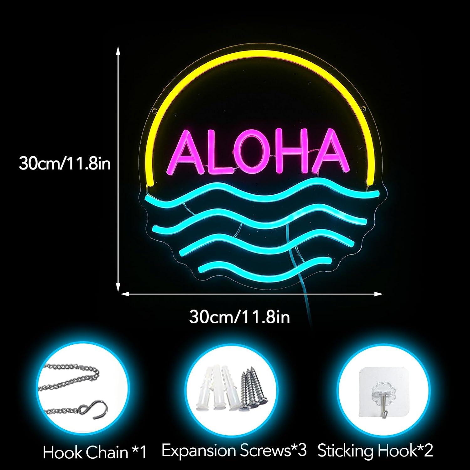 Aloha Sunset Wave neonbord USB - Lighting Decor Rentals recensie en prijs