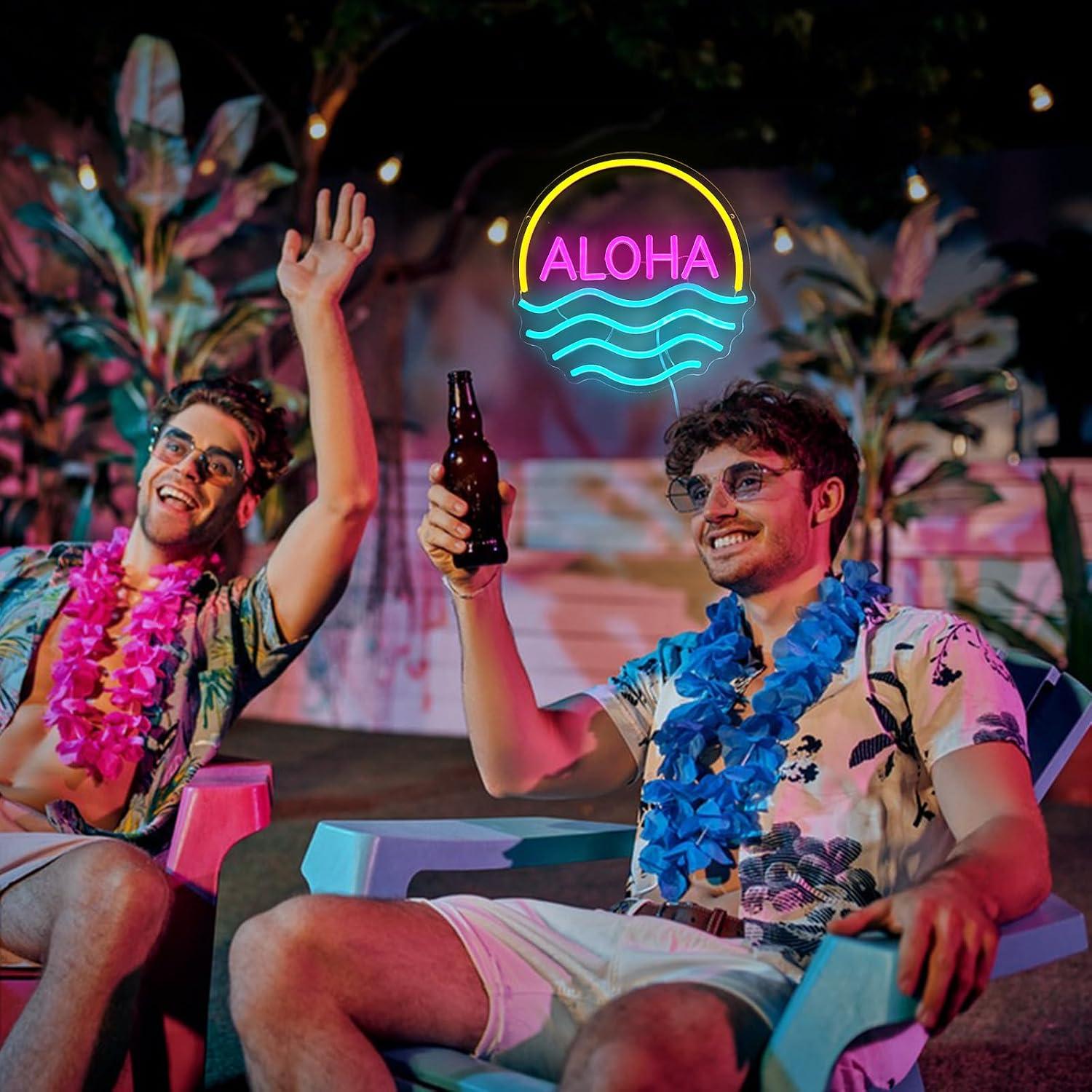 Aloha Sunset Wave neonbord USB - Lighting Decor Rentals recensie en prijs