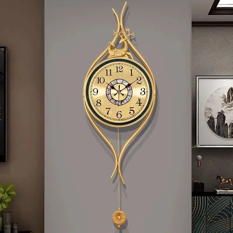 Europese stijl messing wandklo - Lighting Home Decor Wall Clocks recensie en prijs
