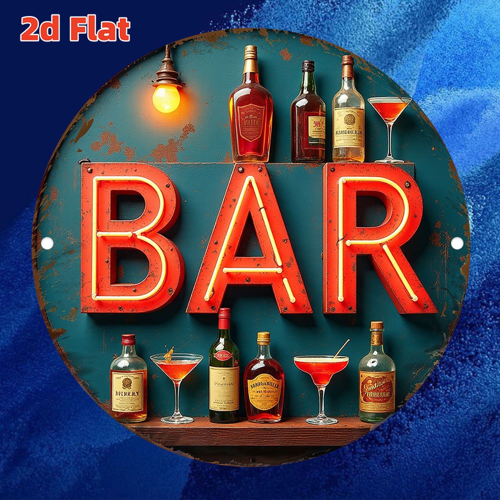 2D metalen bord, vintage neon  - Lighting Metal Wall Decor recensie en prijs