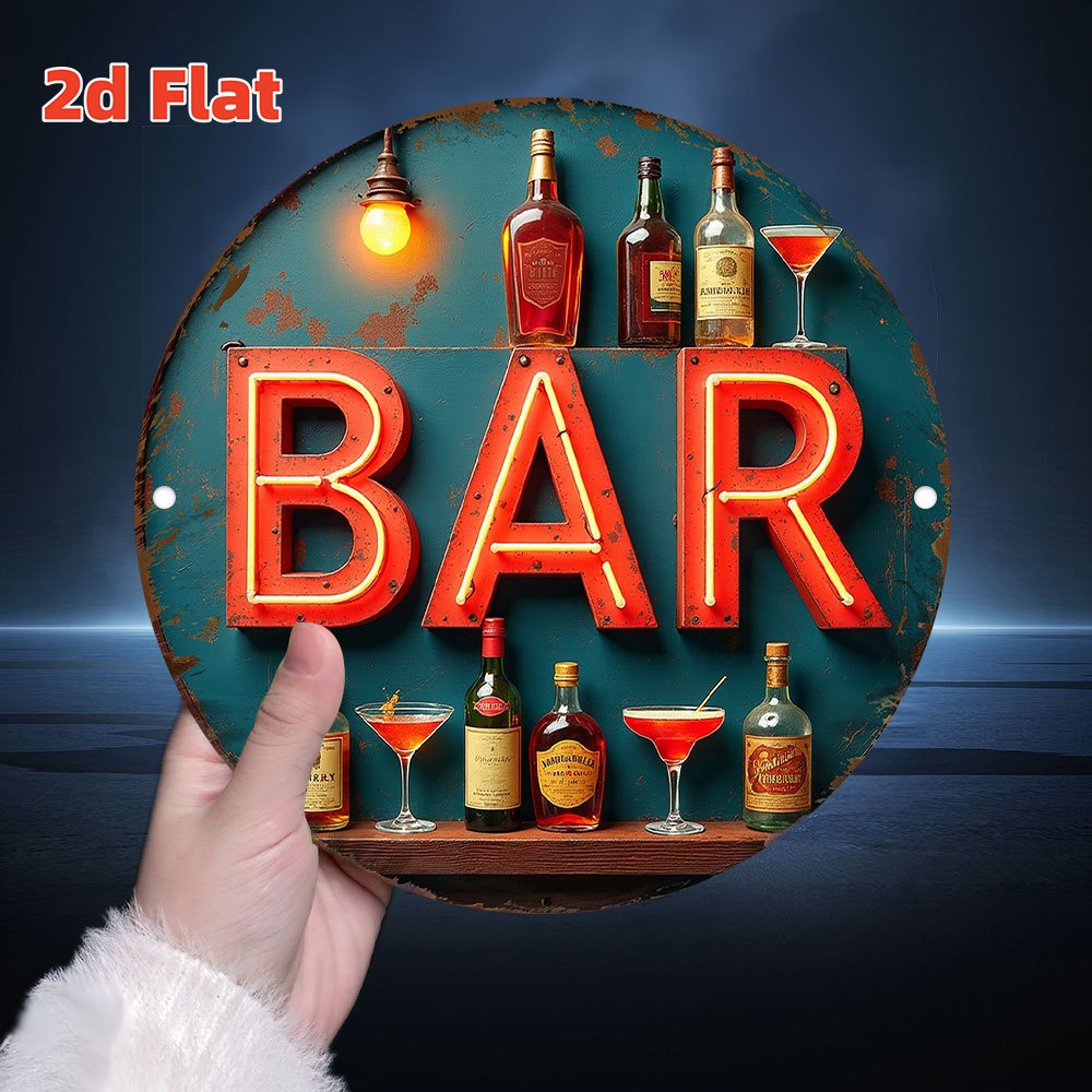 2D metalen bord, vintage neon  - Lighting Metal Wall Decor recensie en prijs