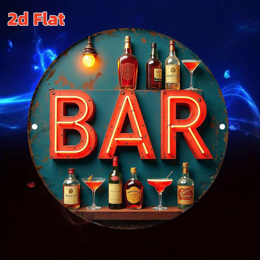 2D metalen bord, vintage neon  - Lighting Metal Wall Decor recensie en prijs