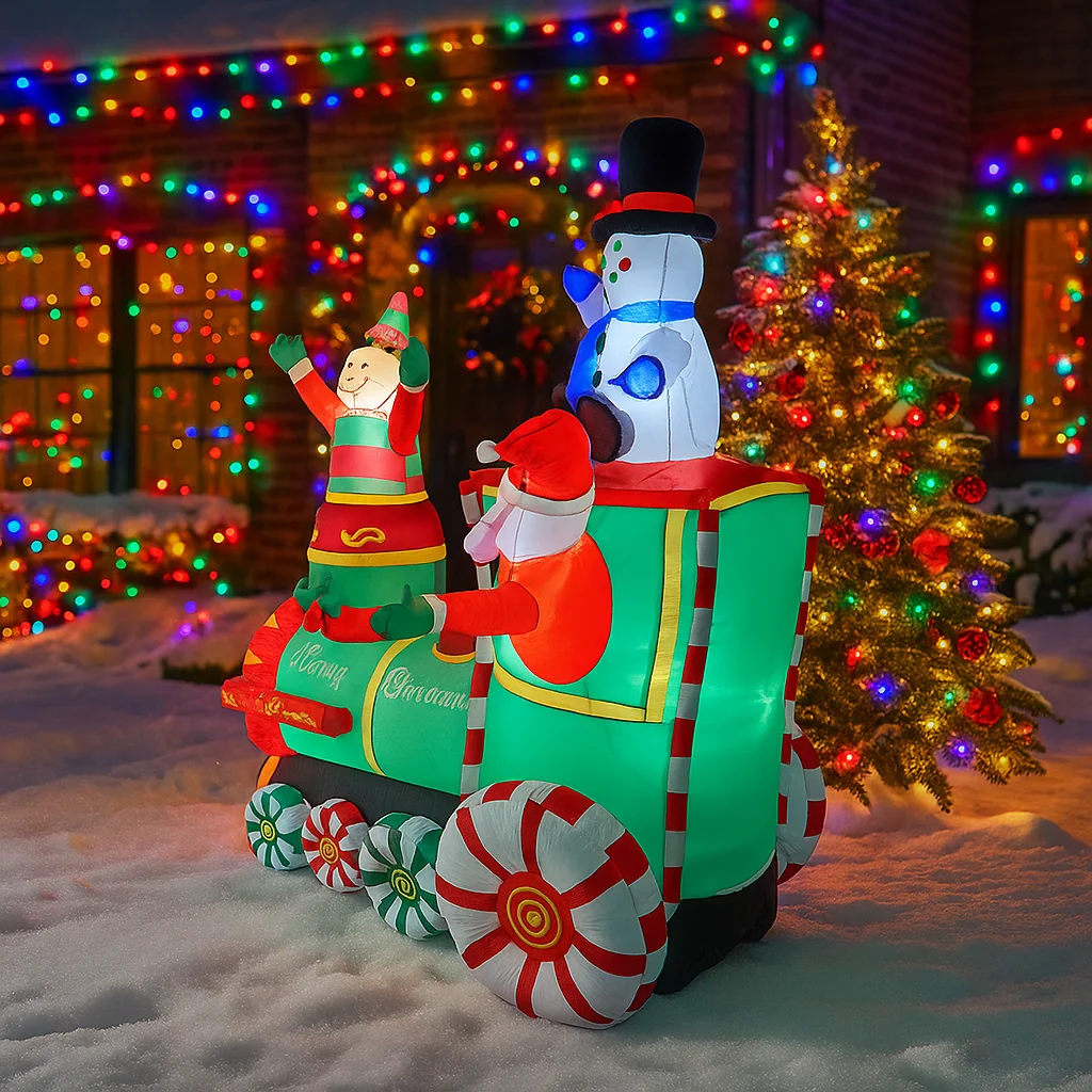 1.8M/5.9FT Opblaasbare Kerstma - Santa'S Elves Holiday Lighting & Decor Llc recensie en prijs
