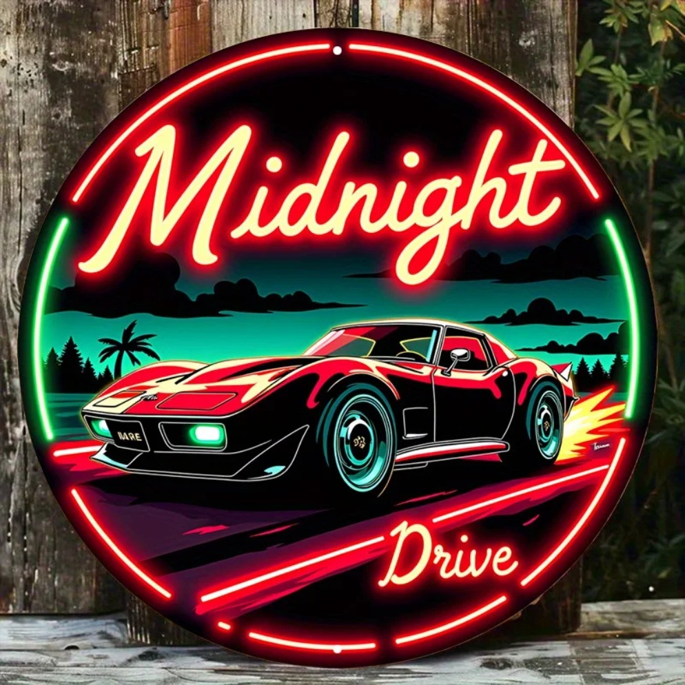 Vintage neon autobord Midnight - Lighting Metal Wall Decor recensie en prijs