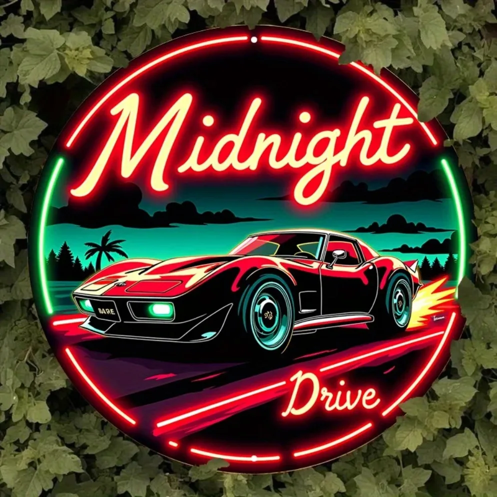 Vintage neon autobord Midnight - Lighting Metal Wall Decor recensie en prijs