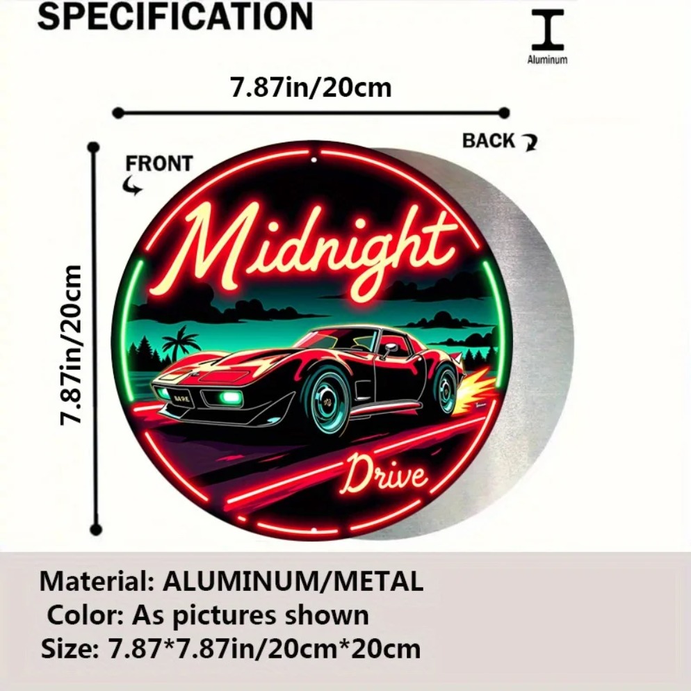 Vintage neon autobord Midnight - Lighting Metal Wall Decor recensie en prijs