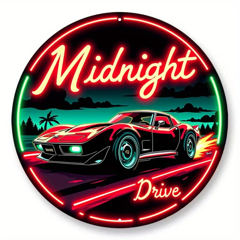 Vintage neon autobord Midnight - Lighting Metal Wall Decor recensie en prijs