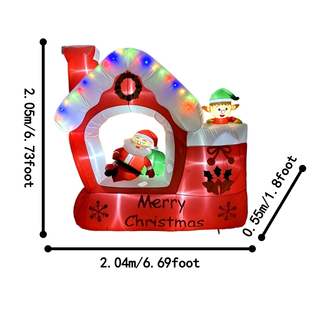 6,7FT Opblaasbare Kerstversier - Santa'S Elves Holiday Lighting & Decor Llc recensie en prijs