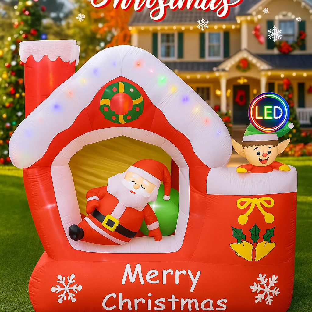7FT gigantische kerst opblaasb - Santa'S Elves Holiday Lighting & Decor Llc recensie en prijs