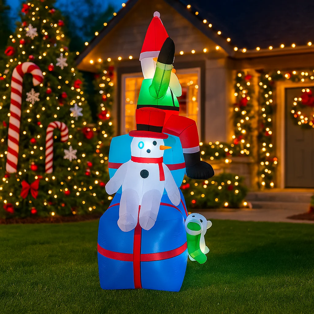 2.1M/6.8FT Kerstman Sneeuwpop  - Santa'S Elves Holiday Lighting & Decor Llc recensie en prijs